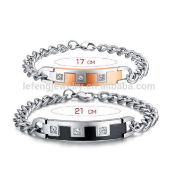 Diamant romantique en gros morceaux son et son bracelet, bracelets de relation pour lui et elle